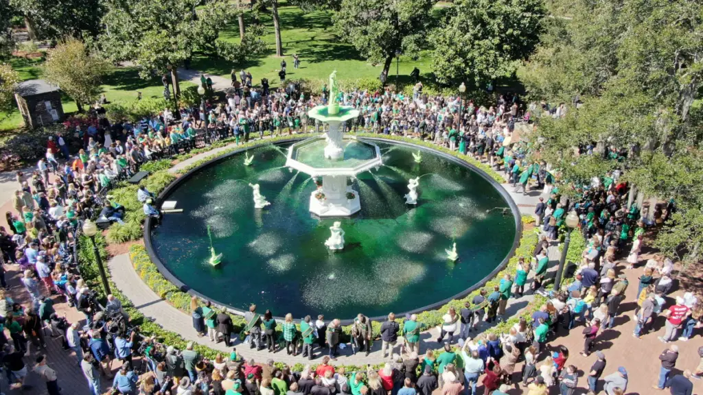 Greening of the Fountain in Savannah